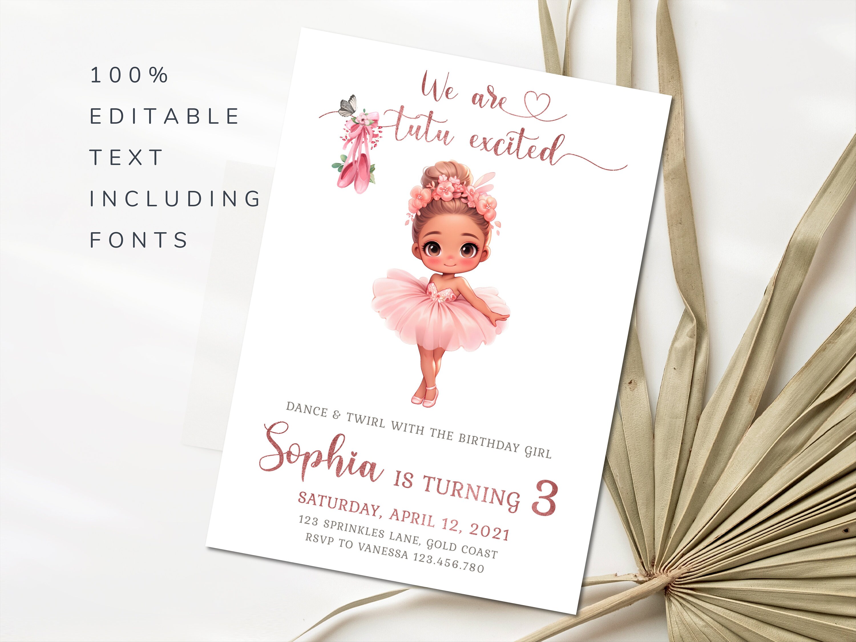 Ballerina Birthday Invitation Template Printable Ballet Birthday ...