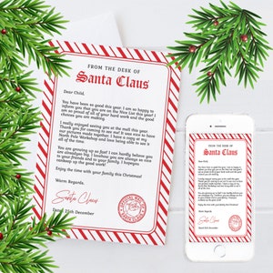 Carta oficial editable de Papá Noel y certificado de buena lista. Carta editable desde el escritorio de Papá Noel. Carta de Papá Noel 100 % editable.