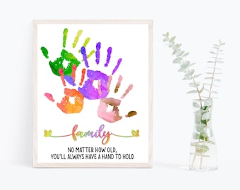Gift For Mom Family Gift Handprint Mothers Day Gift Handprint Family Gift Handprint Family Handprint Instant Print or Add Your Handprints