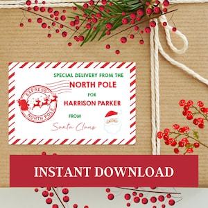 Instant Download Package Labels Christmas Label Stickers in 3 sizes Editable Labels Christmas Noth Pole Shipping Labels From Santa Labels