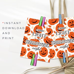 Halloween Glow Stick Holder Halloween Glow Stick Tags Glow Stick Printable Holder Glow Stick Gift Tag Glowstick Template Halloween