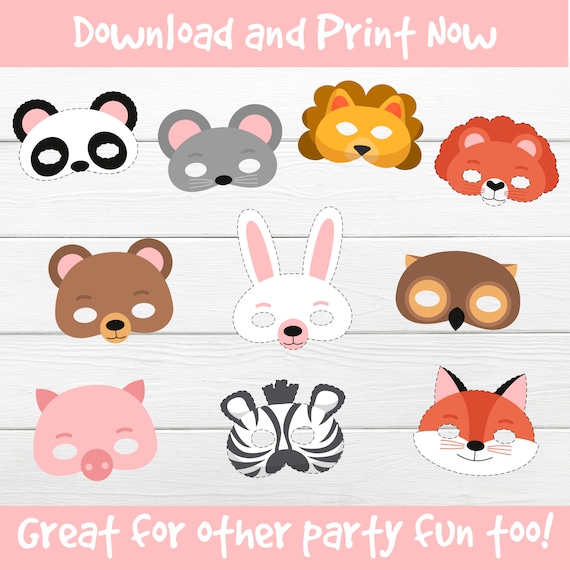 PRINTABLE PARTY PROPS. Animal Photo Booth Props Animal | Etsy
