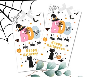 Printable Happy Halloween Treat Tag Halloween Party Gift Tag Cute Halloween Tag Template Halloween Tags Halloween Candy Tag Instant Print