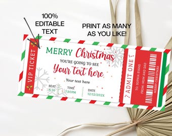 Christmas Concert Gift Ticket Printable Christmas Gift Certificate Template to edit, download and print Concert Ticket Xmas Gift Template