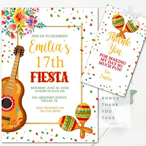 Editable Floral Birthday Invitation Mexican Birthday Invitation Editable Girls Invitation Botanical Invitation Birthday Fiesta Invitation
