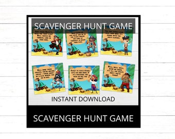 Pirate Party Game Scavenger Hunt Game for Kids  Pirate Treasure Hunt Game Pirate games Pirate Party Game Instant Download Scavenger Hunt