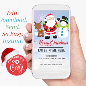 Weihnachten Gutschein Weihnachten Gutschein Vorlage zum bearbeiten sofort herunterladen, ausdrucken und per Mail oder Text versenden Last-Minute Geschenk-Idee