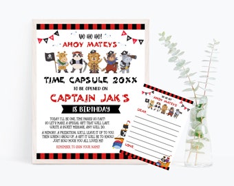 Pirate time capsule that you edit yourself. Instant download time capsule. 1st birthday part First birthday time capsule PIRATES - PBP3