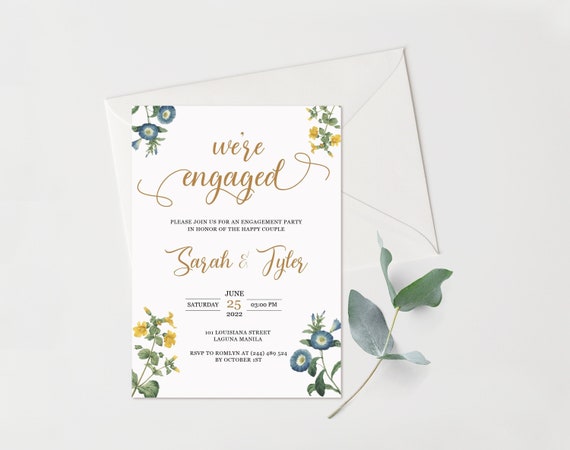 Editable Engagement Invitation Printable Engagement Invitations Engagement Invites Wild 