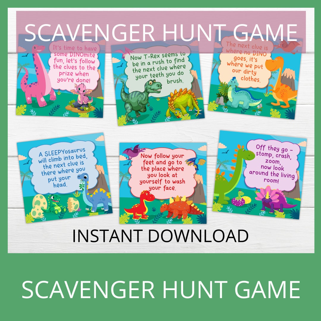 Scavenger Hunt Game Print as is or Edit the Text Treasure - Etsy