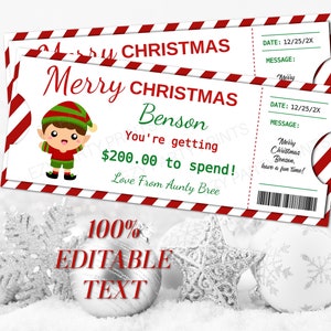 Buono regalo di Natale modificabile e stampabile Modello biglietto regalo di Natale modificabile Buono regalo di Natale Certificato di Natale Idea regalo per lui