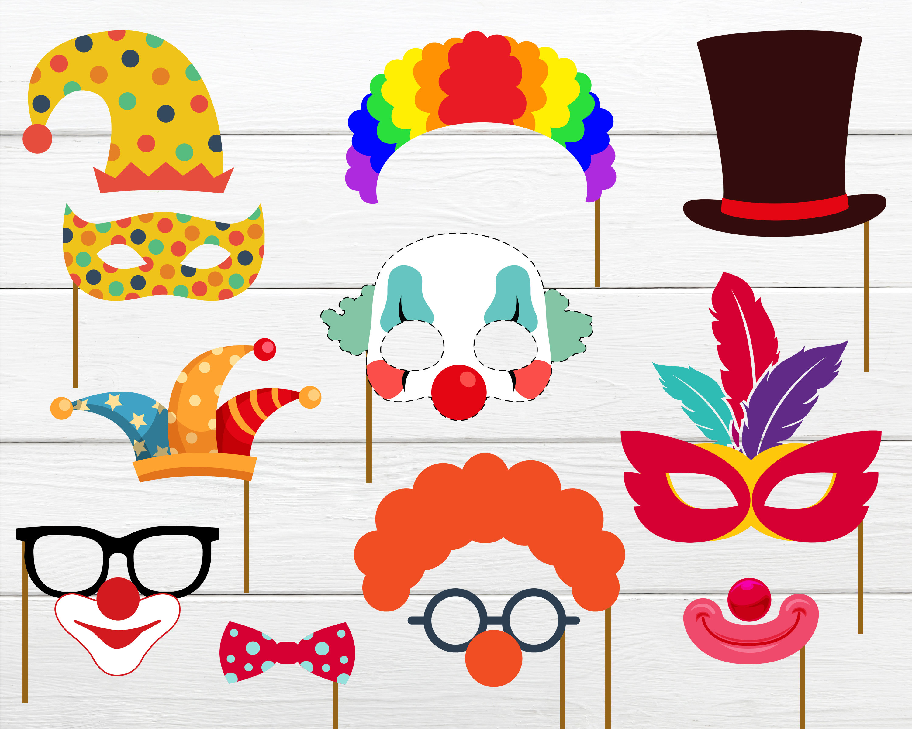 CIRCUS PARTY PROPS. Circus Photo Booth Props Circus Printable - Etsy
