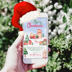 Modello di cartolina di Natale con SMS elettronici Modello di cartolina di Natale per smartphone Cartolina di Natale elettronica di Natale Cartolina di Natale modificabile Cartolina di Natale digitale