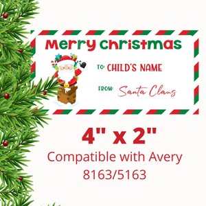 Santa&#39;s Instant Gift Labels: Editable Christmas Labels - 3 Sizes for Xmas - Printable & Perfect for Christmas Gifts and for Shipping Labels