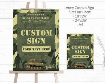 Army Party Signs  Military Theme Party Army Poster Army Milestone Army Welcome Sign Soldier Birthday Board Soldier Party Sign Camo - AAA7