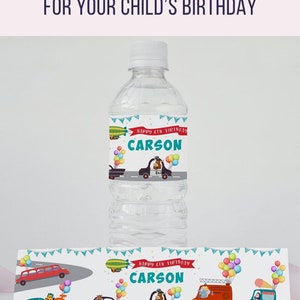 Cars Party Bottle labels that are editable and you can print yourself. Water bottle labels Editable bottle labels Printable labels CTP8 image 4