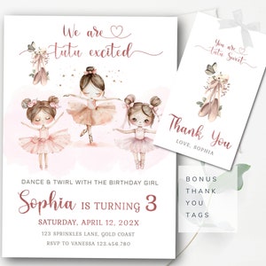 Ballerina Birthday Invitation Template Printable Ballet Birthday Invitation Ballet Dancer Editable Ballerina Invitation Instant Edit
