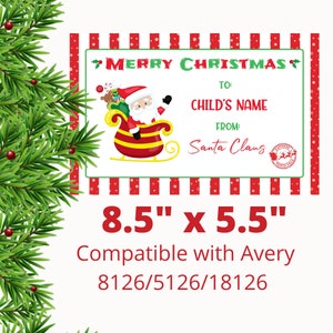 Editable Christmas Labels in 3 SIZES Package Labels Christmas Present Labels Santa Labels Xmas Tags Christmas  Instant Download