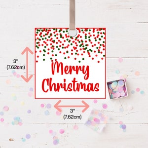 Editable Confetti Christmas Gift Tags Christmas Favor Cards Editable Tags Personalized Thank You Tags Printable Christmas Party Tags