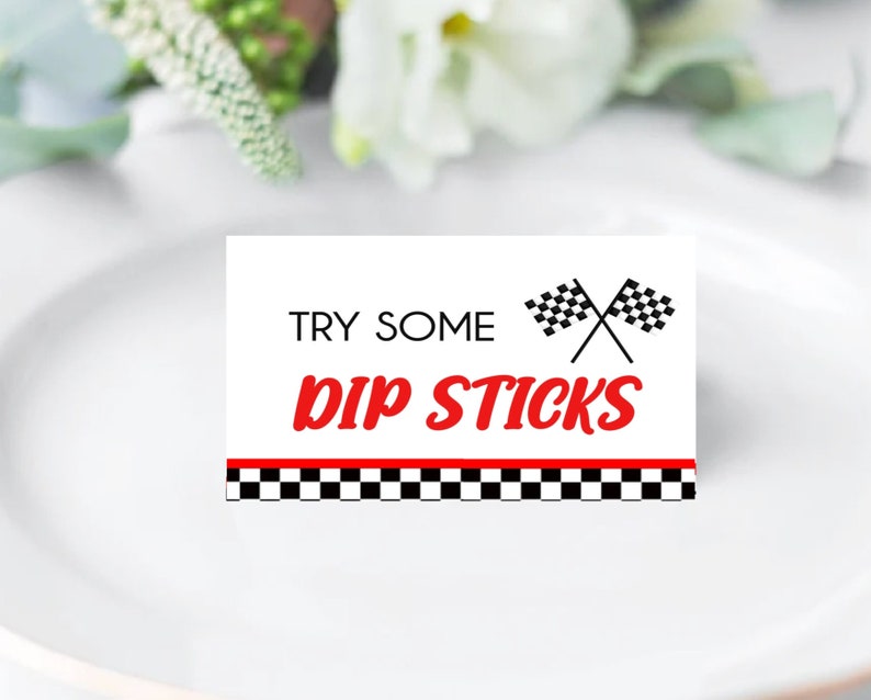 Editable Racing Birthday Signs Printable Car Race Party Signs x 5 to print or edit. Car Racing Table Signs Racing Party Bag Toppers RC image 8