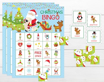 Christmas Games Printable Xmas Party Game Christmas Printable Game Instant Print Christmas Kids Game Xmas Party Bingo Game Christmas Bingo