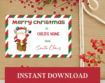 Christmas Gift Labels Christmas Labels in 3 sizes Christmas Labels Printable Editable Labels Santa Tag Labels Santa Gift Tags for Xmas