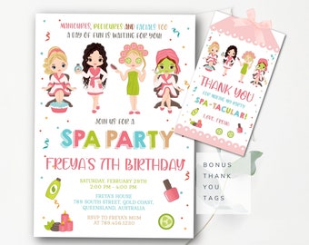 Pamper Party Birthday Invitation Spa Party Invitation Beauty Spa Invitation Beauty Salon Party Makeup Spa Birthday Instant Download - SBP5