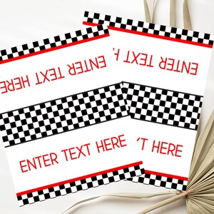 Editable Racing Birthday Signs Printable Car Race Party Signs x 5 to print or edit. Car Racing Table Signs Racing Party Bag Toppers RC image 9