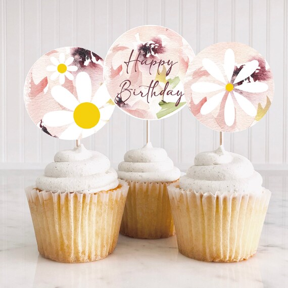 Girls Birthday Cake Toppers First Birthday centerpiece 5 party toppers