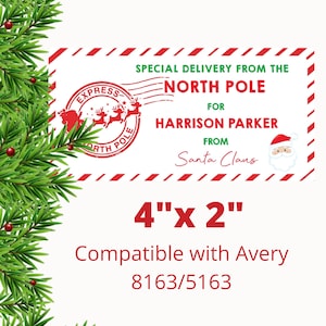 Christmas shipping labels Christmas label stickers in 3 sizes Instant download package labels Editable labels Santa labels Gift tags