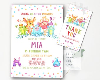 Monster Birthday Invitation Template Cute Monsters Invitation Little Monster Birthday Party Cute Monsters Birthday Fun Monsters - LMP7