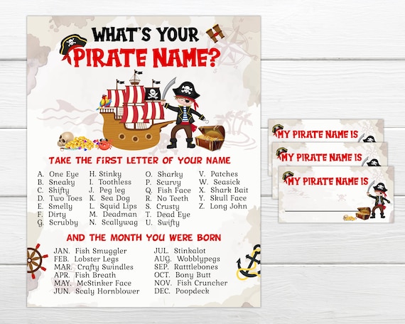 Pirate Party Game Instant Download Instant Printable (Instant Download) 