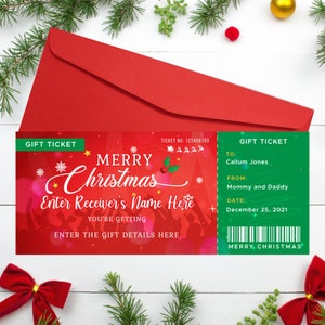 Weihnachtsgeschenk Karte Weihnachtsgutschein Überraschungsgeschenk Karte Vorlage Weihnachtsgeschenk Karte 2 x Weihnachtsgeschenk Karte Designs Last Minute Geschenk