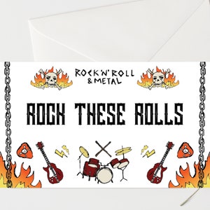 Etiquetas editables para mesa de fiesta de cumpleaños de Born to Rock Etiquetas de comida para fiesta de cumpleaños de rock Plantilla de tarjeta de mesa de rock and roll Fiesta de rock and roll