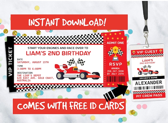 Race Car Birthday Invitation To Edit And Print Instantly Boys Race Car race-car-birthday-invitation-to-edit-and-print-instantly-boys-race-car