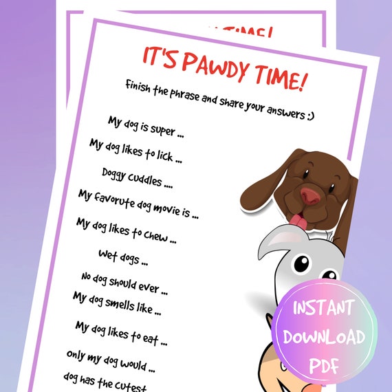 Dog Birthday Party Game, Puppy Party Game, Dog Birthday Game, Pawdy Party  Games, Dog Party Prints, Dog Birthday Games to Print, Puppy Party 