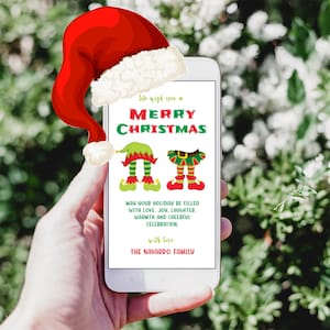 Biglietto elettronico di buone feste Biglietto di Natale digitale Modificabile Natale elettronico Biglietto di Natale digitale SMS di Natale Messaggio di testo di Natale