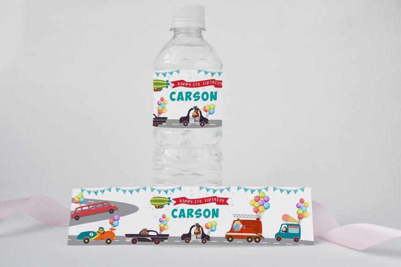 Cars Party Bottle labels that are editable and you can print yourself. Water bottle labels Editable bottle labels Printable labels CTP8 image 1