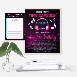 Cápsula de tempo para festa de dança, cápsula de tempo para festa discoteca, download instantâneo, cápsula de tempo para primeiro aniversário, cápsula de tempo para festa de aniversário discoteca