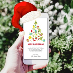 Cartolina di Natale per smartphone Foto digitale modificabile Cartolina di Natale modificabile Buone vacanze Cartolina di Natale elettronica Cartolina SMS telefonica di Natale