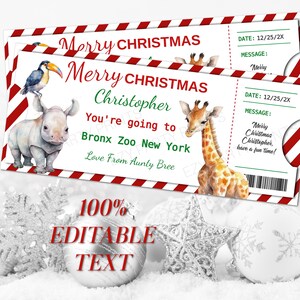 Druckbare Zoo Gutschein Vorlage Sofort Tierpark Weihnachtsgutschein Zoo Coupon Vorlage Bearbeiten Download & Drucken