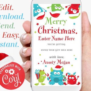 Weihnachten Telefon Geschenkgutschein Weihnachtsgeschenk Gutschein Vorlage zum bearbeiten, herunterladen und sofort per Text senden Überraschung Gutschein Weihnachtsgeschenk Vorlage