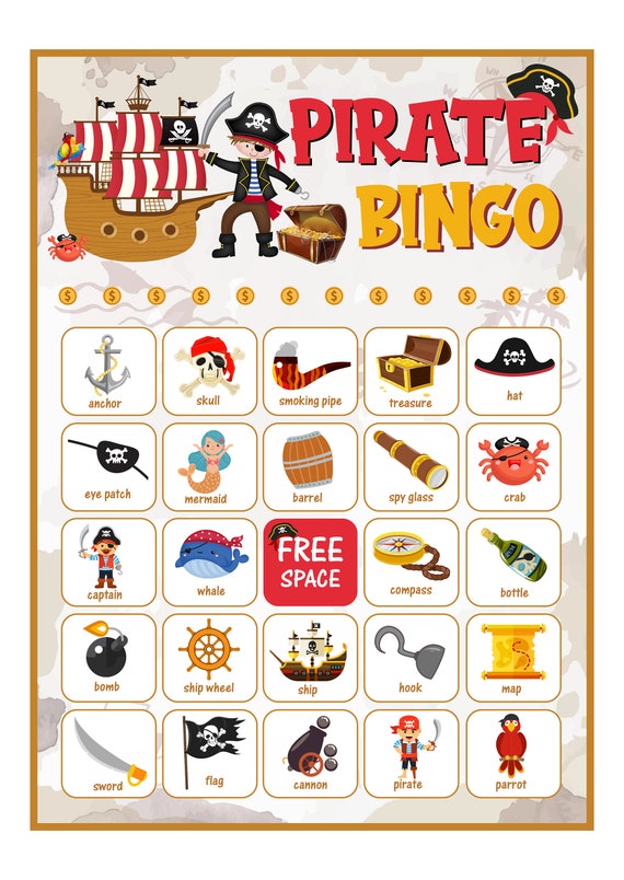 Juegos de fiesta para niños Bingo de impresión instantánea Pirata Juego de  bingo imprimible Juegos de fiesta imprimibles Juego de bingo para fiesta  infantil Descarga pirata THP7 -  España