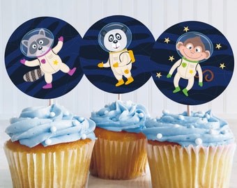 Outer Space cupcake toppers for instant printing, 33 Outer space cake toppers, Cupcake party toppers, Galactic Birthday party toppers OSP4