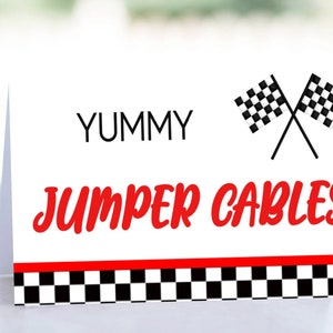 Editable Racing Birthday Signs Printable Car Race Party Signs x 5 to print or edit. Car Racing Table Signs Racing Party Bag Toppers RC image 3