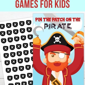 Pirate Party Games Instant Download Instant Printable Party Game Pin the Patch on the Pirate Birthday Party Game Boys Party Games image 2