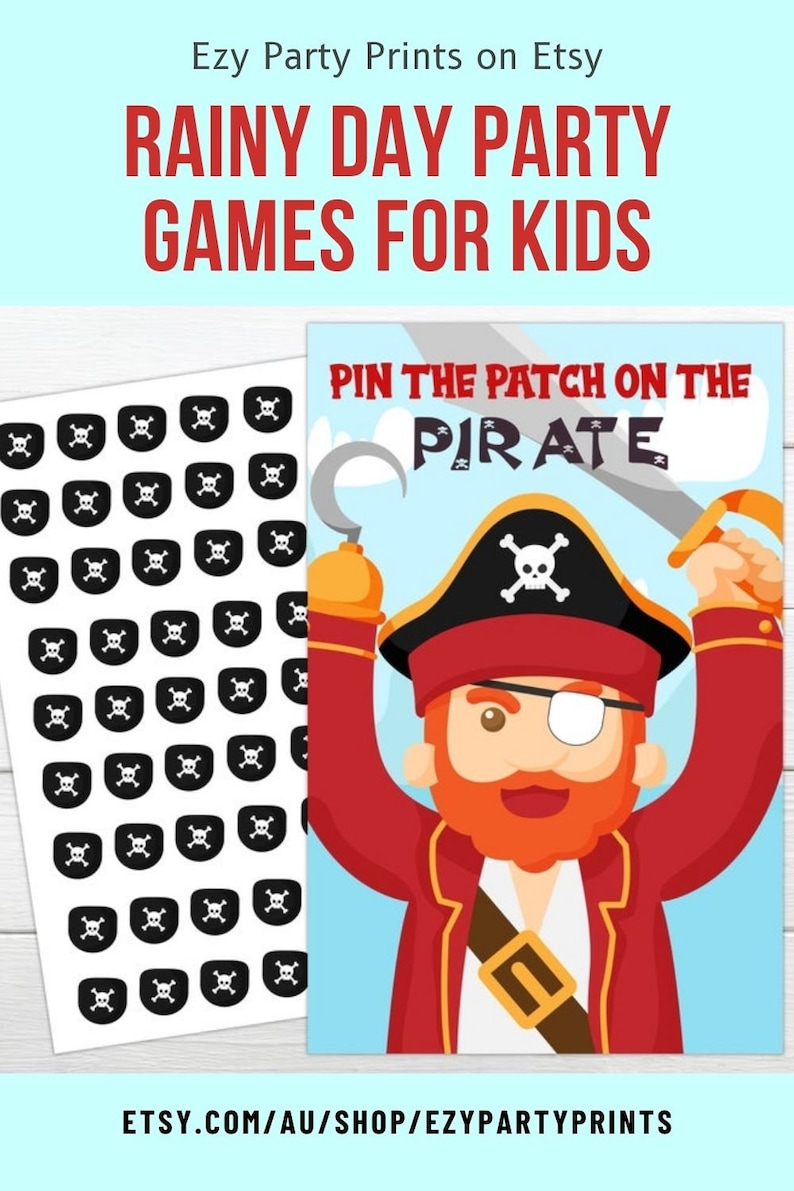 Pirate Party Games Instant Download Instant Printable Party Game Pin the Patch on the Pirate Birthday Party Game Boys Party Games image 2