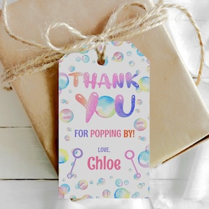 BUBBLE Birthday Party Thank You Tags Bubble Favor Tags Personalized Thank You Tags Bubble Party Gift Tags - BBP3