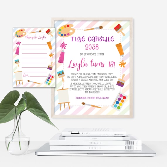 Time capsule that you edit yourself. Instant download time capsule. 1st birthday part First birthday time capsule Art craft - ACP4 Il_570xn