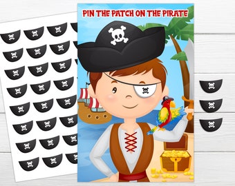 Pin the Patch on the Girl Pirate Printable Game Instant Printable Party Game Pirate Birthday Party Game Pirate Patches Instant Download